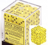 CHX 25802 Opaque 12mm d6 Yellow/black Dice