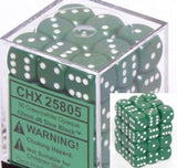 CHX 25805 Opaque 12mm d6 Green/white Dice