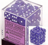 CHX 25807 Opaque 12mm d6 Purple/white Dice