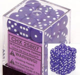 CHX 25807 Opaque 12mm d6 Purple/white Dice