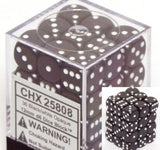 CHX 25808 Opaque 12mm d6 Black/white Dice