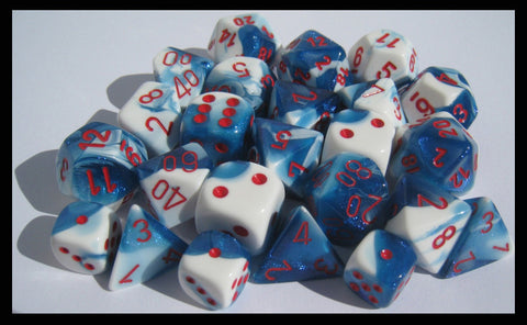 CHX 26457 Gemini Astral Blue White with Red 7 Die Set