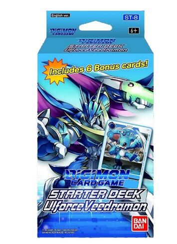 digimon card game starter deck ulforceveedramon st 8 Ulforce Vee Dramon ST-8 play blue deck features Veemon and its evolutionary line Digimon Card Game Series 06
