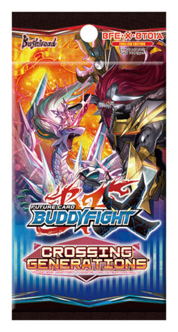 buddyfight x booster box Cardfight Vanguard Future Card Title DZ-TB01 alongside three brand Buddyfight X - Chaos Control