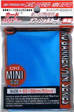 KMC SLEEVE METALLIC BLUE (50 SLEEVES/PACK) - MINI SIZE