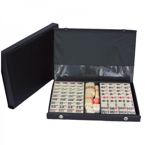 Mahjong Black vinyl case with sticks 32cm