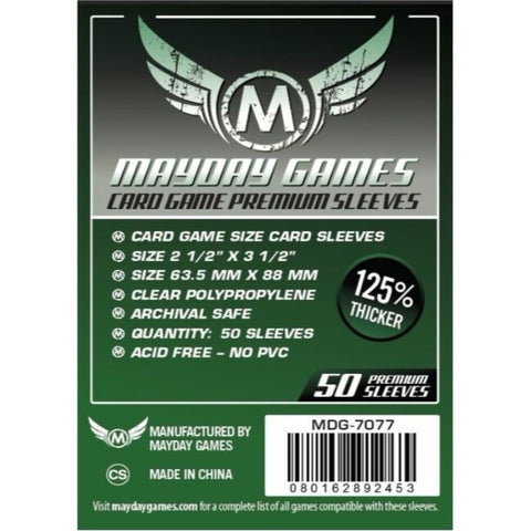 Mayday Premium Card Game Clear Sleeves (Pack of 50) - 63.5 MM X 88 MM