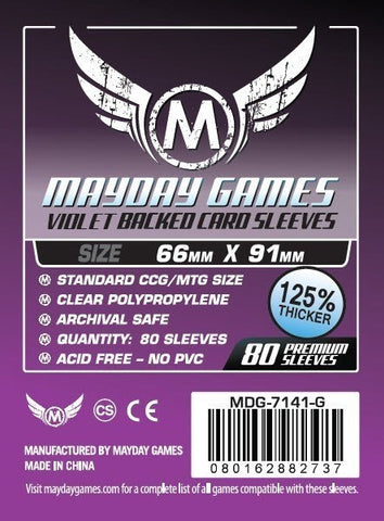 Mayday Premium Purple Backed Card Game Sleeves (80 sleeves per pack)-66mmx91mm