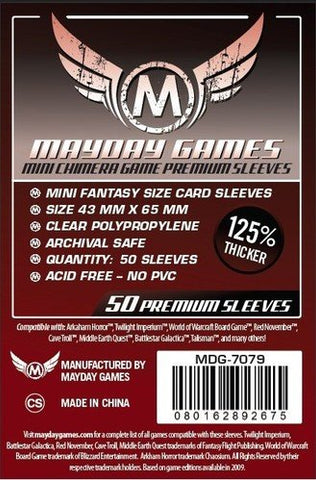 Mayday Premium Mini Chimera Game Clear Sleeves (Pack of 50) - 43 MM X 65 MM