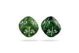 Oakie Doakie Dice D6 Marble / Gemidice Positive & Negative 12mm Green (14)