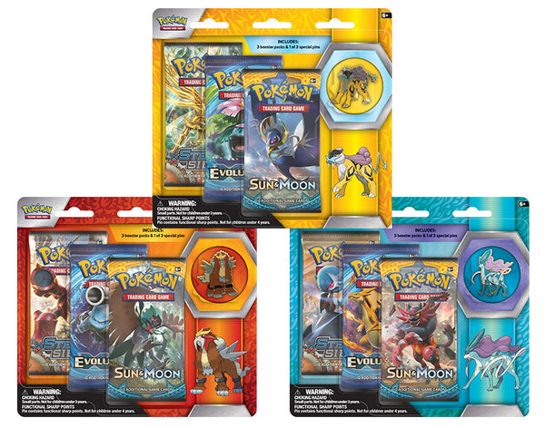 POKÉMON TCG Raikou, Entei or Suicune 3Pk Pin Blister – The Games