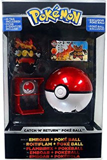 Pokemon Trainer's Choice Catch n Return Pokeball Emboar & Poke Ball Figure Set