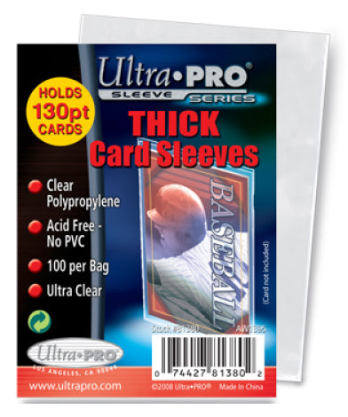 ULTRA PRO 2-1/2" X 3-1/2" Card Sleeves - 130pt Thick Card Sleeves The Games Corner ULTRA PRO 2-1/2" X 3-1/2" Card Sleeves - 130pt Thick Card Sleeves The Games Corner