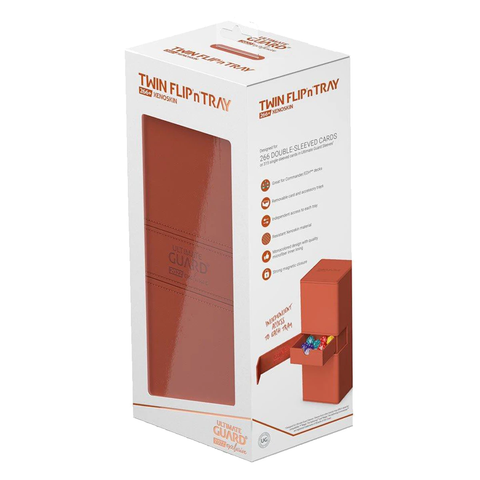 Ultimate Guard Twin Flip n Tray 266+ Xenoskin 2022 Exclusive Dark Orange Deck Box